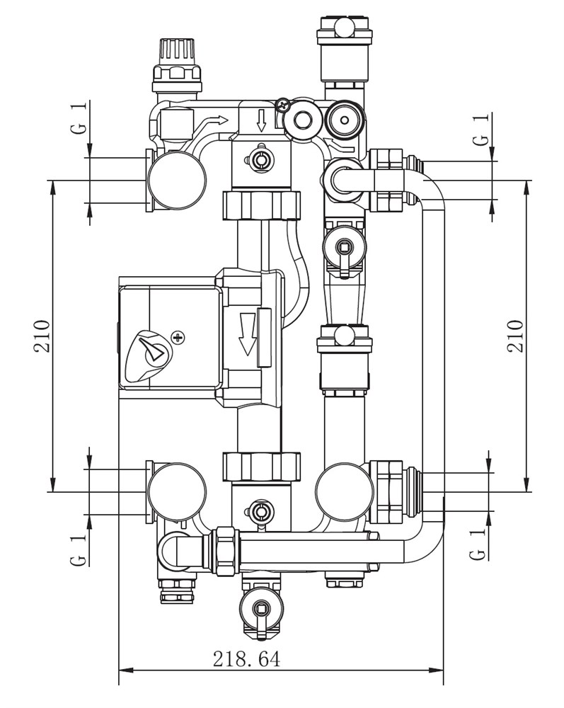 Насосно смесительный узел для теплого пола tim jh 1033