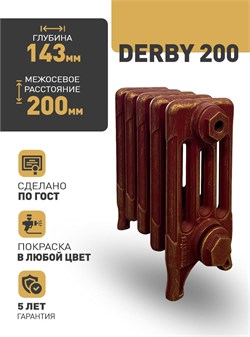 Чугунный радиатор RETROstyle Derby 200, 1 секция 107474