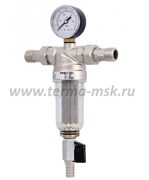 Фильтр промывной с манометром для холодной воды 1/2" PROFACTOR FS 238G