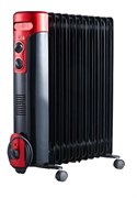 Радиатор масляный УМНИЦА ОМВ-11с-2,9 кВт, чёрно-бордовый